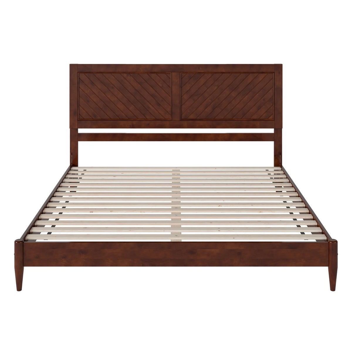 King Solid Wood Low Profile Platform Bed, Walnut A41584