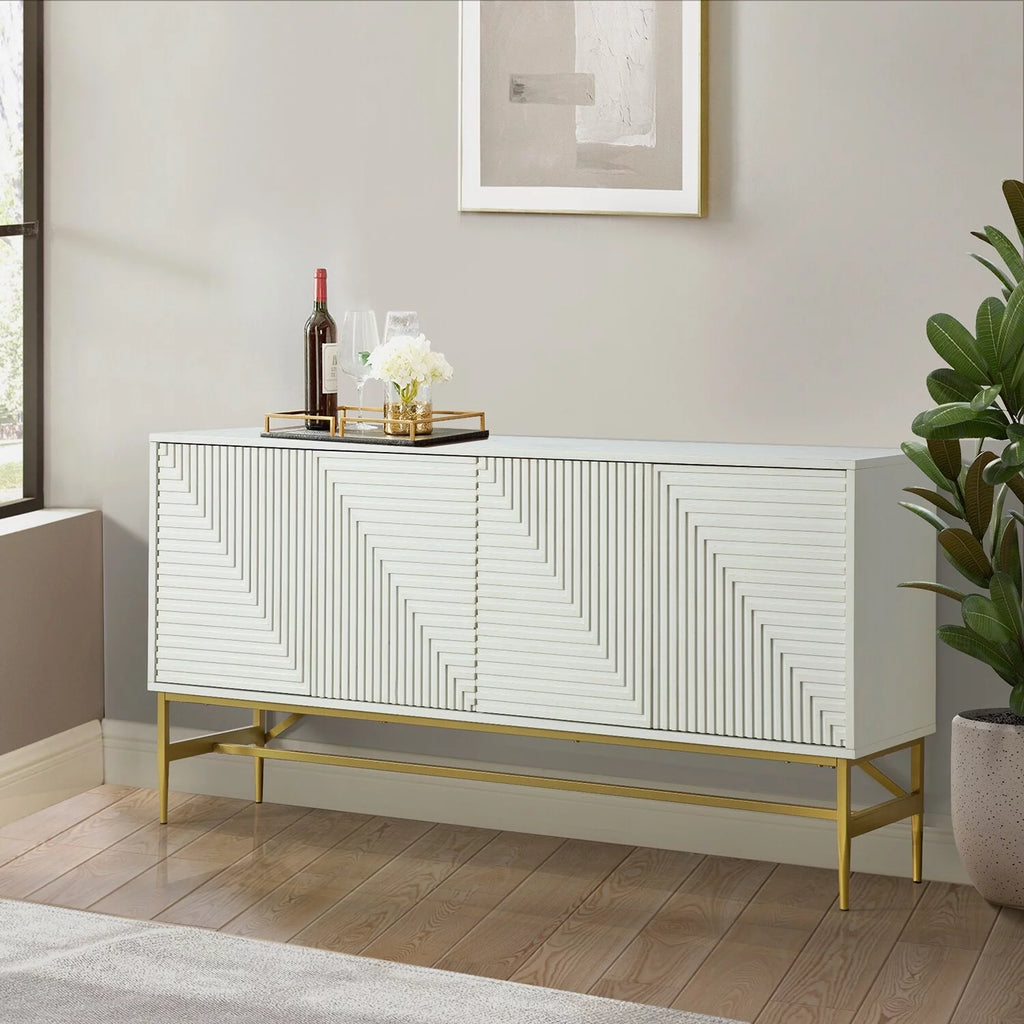 Walnut Sideboard with Metal Legs U5102