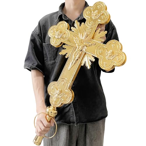 Large Zinc Alloy Electroplated Cross 29.5 Inches U84355