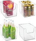 Clear Plastic Open Front Storage Organizer Bin Basket, 4 Pack E525