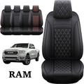 Black-Red Waterproof Synthetic Leather Car Seat Covers 5PCS Full Set Z5886