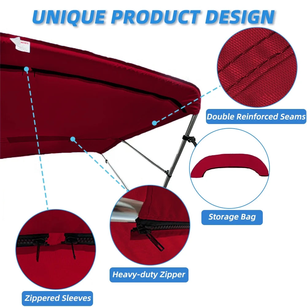 Burgundy Marine Grade Waterproof Bimini Top Replacement Cover M26010