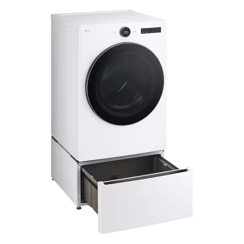 27 in. White Laundry Pedestal with Storage Drawer L836
