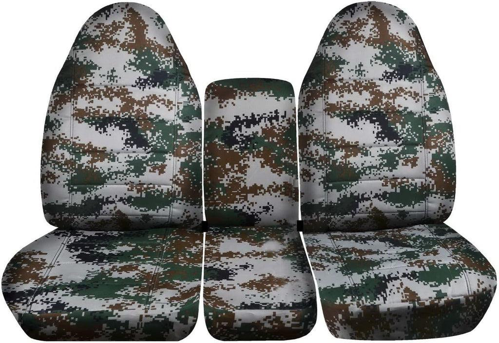 Camo Truck Seat Covers for 2002-2005 Dodge Ram Front 40/20/40 Split Bench with Center Console F12912