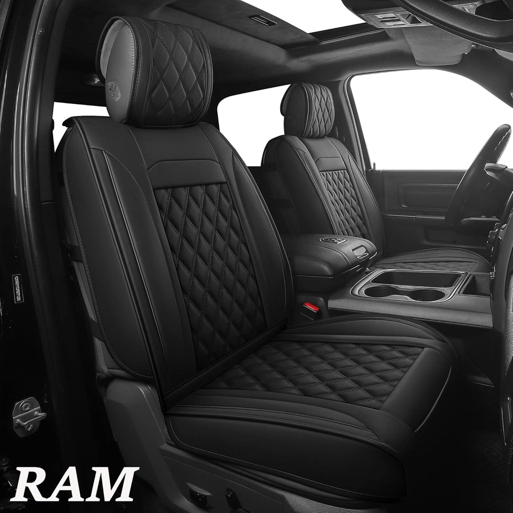 Black-Red Waterproof Synthetic Leather Car Seat Covers 5PCS Full Set Z5886